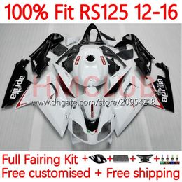 Cuerpos de inyección para Aprilia RS4 RS-125 RSV RS 125 R RR 125RR 12-16 157No.13 RSV-125 RSV125 2012 2013 2014 2015 2016 RSV125RR RS125 12 13 14 15 16 Kit de carenados blanco perla