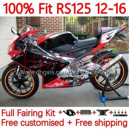 Cuerpos de inyección para Aprilia RS4 RS-125 RSV RS 125 R RR 125RR 12-16 157No.111 RSV-125 RSV125 2012 2013 2014 2015 2016 RSV125RR RS125 12 13 14 15 16 Kit de carenado rojo negro