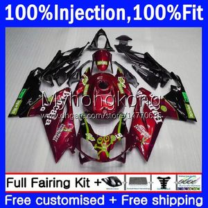 Cuerpos de inyección para Aprilia RSV 125 RS 125 RR 125RR RSV-125 RS-125 RS4 12-16 12No.48 Vino rojo negro RSV125 RS125 R 12 13 14 15 16 RSV125RR 2012 2013 2014 2015 2016 Carenado OEM