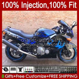 Injectie Bodys voor Kawasaki Ninja ZZR400 ZZR-400 NIEUW ZZR-600 00 01 02 03 04 05 06 07 84HC.37 ZZR 600 400 ZZR600 1993 1994 1995 1996 1997 1998 1999 OEM Blue Flames Fairing Kit