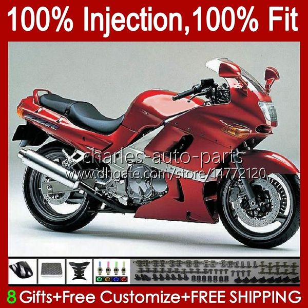 Corps d'injection pour KAWASAKI NINJA ZZR400 ZZR-400 ZZR-600 00 01 02 03 04 05 06 07 84HC.54 ZZR 600 400 ZZR600 1993 1994 1995 1996 1997 1998 1999 Kit de carénage OEM rouge brillant nouveau