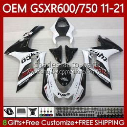 Bodys d'injection pour Suzuki GSXR 600 750 CC K11 GSXR-600 600CC 750CC 11-21 121NO.11 GSXR750 GSXR600 WHITE BLK HOT 11 12 13 14 15 16 GSXR-750 2017 2018 2019 2020 2021