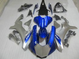 Injectie carrosserie kuip kit voor Yamaha YZF R1 09 10 11 12 13 14 blauw zilver stroomlijnkappen set YZFR1 2009-2014 OR12