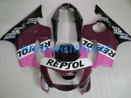 Juego de carenado personalizado de inyección para HONDA CBR600F4 99 00 CBR600 F4 1999 2000 CBR 600 F4 600F4 CBR600 kit de carrocería de carenado negro púrpura HP50