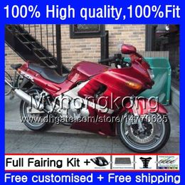 Inyección de fábrica OEM rojo para KAWASAKI ZZR 400 600 ZZR400 93 94 95 96 97 98 99 54HM.95 ZZR-400 ZZR600 00 01 02 03 04 05 06 07 Kit de carenado