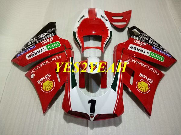 Kit de carrocería de carenado de inyección para DUCATI 748 996 96 98 00 02 ducati 916 998 1996 2000 2002 Rojo blanco Carenados carrocería + Regalos DD17