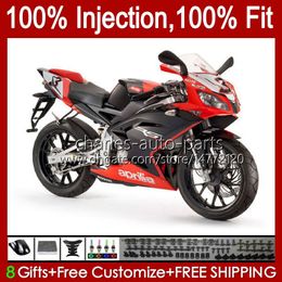 Carenados de inyección para Aprilia RSV RS 125 RR 125RR RS4 RS125 06 07 08 09 10 11 Red black hot 34No.70 RSV-125 RS-125 RSV125 R 2006 2007 2008 2009 2010 2011 RSV125RR 06-11 Cuerpo