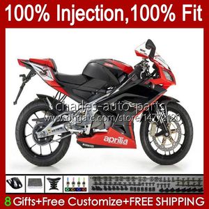 Carénages d'injection pour Aprilia RSV RS 125 RR 125RR RS4 RS125 Rouge noir 06 07 08 09 10 11 34No.66 RSV-125 RS-125 RSV125 R 2006 2007 2008 2009 2010 2011 RSV125RR 06-11 Corps