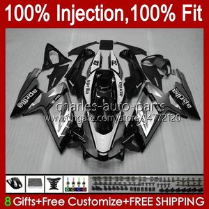 Carenados de inyección para Aprilia RSV RS Plata negro 125 RR 125RR RS4 RS125 06 07 08 09 10 11 34No.47 RSV-125 RS-125 RSV125 R 2006 2007 2008 2009 2010 2011 RSV125RR 06-11 Cuerpo