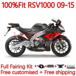 Carénages d'injection pour Aprilia RSV4 RSV-1000 RSV 1000 R RSV1000R 161No.20 RSV1000 R RR 09 10 11 12 13 14 15 RSV1000RR 2009 2010 2011 2012 2013 2014 2015 Corps noir brillant