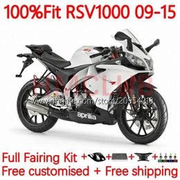 Carénages d'injection pour Aprilia RSV4 RSV-1000 RSV 1000 R RSV1000R 161No.23 RSV1000 R RR 09 10 11 12 13 14 15 RSV1000RR 2009 2010 2011 2012 2013 2014 2015 Corps blanc perle