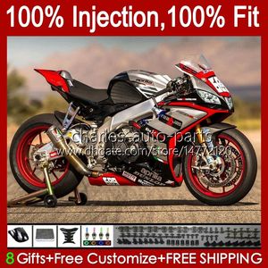 Injectievereiken voor Aprilia RSV4 RSV-1000 Zilver Zwart RSV 1000 RSV1000 R RR 09 10 11 12 13 14 15 39NO.44 RSV1000RR 2009 2010 2011 2012 2013 2014 2015 RSV1000R 09-15 KIT