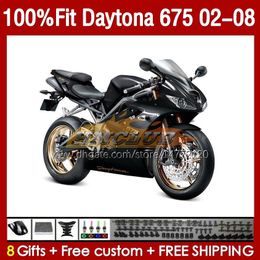 Injection Fairings For Daytona-675 02-08 Daytona 675 R 675R 02 03 04 05 06 07 08 Bodywork 148No.45 Daytona675 2002 2003 2004 2005 2006 2007 2008 OEM Body Kit black grey