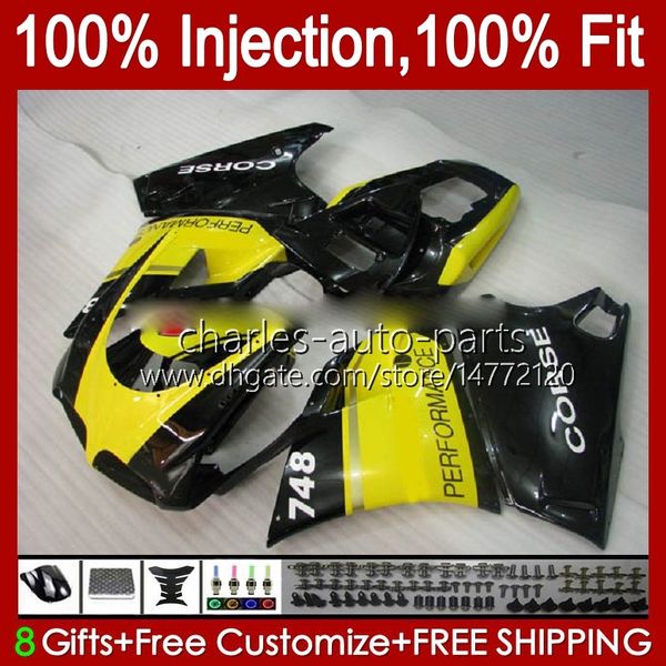 Carénages d'injection pour DUCATI 748 853 916 996 998 S R 94 95 96 97 98 42No.87 Jaune noir 748R 853R 916R 996R 998R 94-02 748S 853S 916S 996S 998S 1999 2000 2 001 2002 Carrosserie OEM