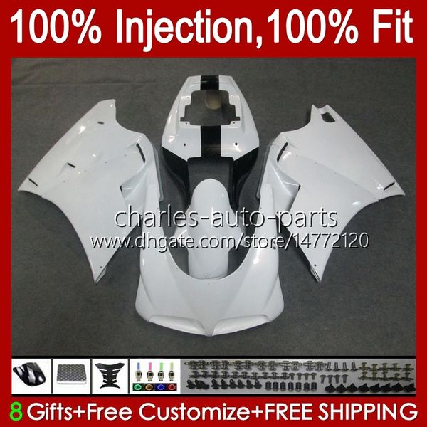 Carénages d'injection pour DUCATI 748 853 916 996 998 S R 94 95 96 97 98 42No.64 748R 853R 916R 996R 998R 94-02 748S 853S 916S 996S Blanc brillant 998S 1999 2000 2 001 2002 Carrosserie OEM