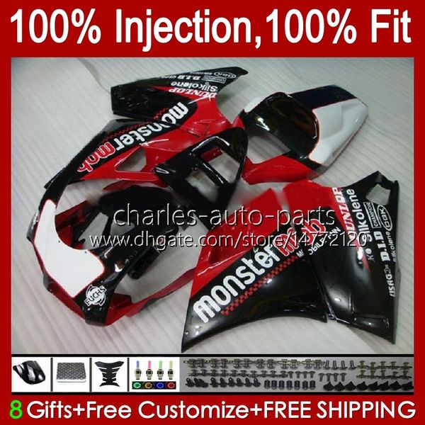 Carénages d'injection pour DUCATI 748 853 916 996 998 S R 94 95 96 97 98 42No.86 748R 853R 916R 996R Rouge noir 998R 94-02 748S 853S 916S 996S 998S 1999 2000 2 001 2002 Carrosserie OEM