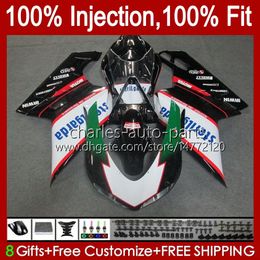 Carenados de inyección para DUCATI 848 1098 1198 S R 848R 1198R Carrocería 18No.6 848S 1098S 2007 2008 2009 2010 2011 2012 1098R 1198S Negro verde 07 08 09 10 11 12 Kit de carrocería OEM