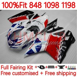 Injectie beurt aan Ducati 848 1098 1198 S R 848R 1198r Bodywork 163No.21 848S 1098S 2007 2008 2008 2011 2011 2012 1098r 1198s 07 08 09 10 11 12 OEM Body Blue White White White White White White White White White White White White