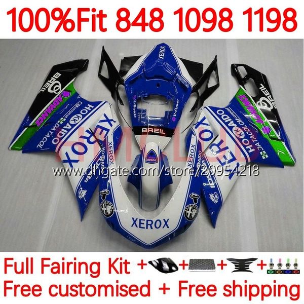 Fares d'injection pour Ducati 848 1098 1198 S R 848R 1198R Bodywork 163No.99 848S 1098S 2007 2009 2009 2011 2012 1098r 1198S 07 08 09 10 11 12 OEM BOOLD BLUE XEROX