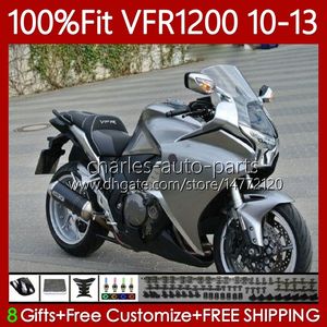 Carénages d'injection pour HONDA VFR1200F Crosstourer VFR 1200 RR CC F X VFR1200 10 11 12 13 76No.44 Gris brillant VFR1200RR VFR-1200 2010 2011 2012 2013 VFR1200X 10-13 Corps