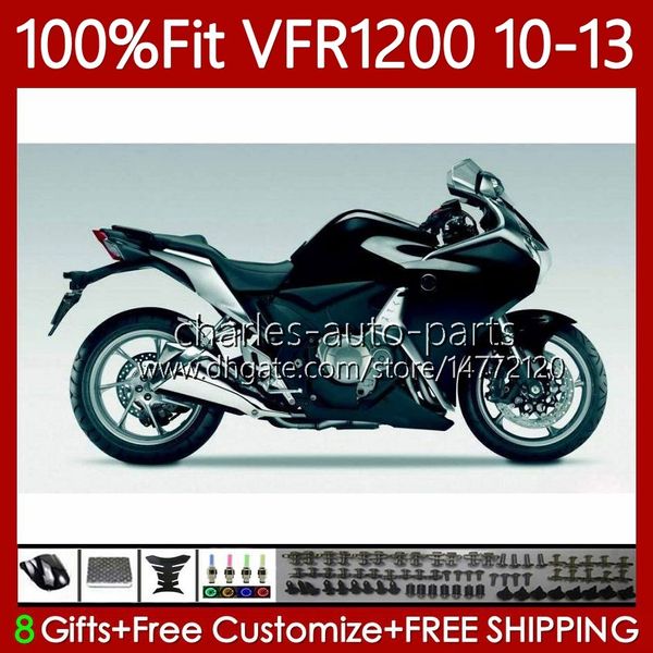 Carénages d'injection pour HONDA VFR1200F Crosstourer VFR 1200 RR CC F X VFR1200 10 11 12 13 76No.49 Noir plat VFR1200RR VFR-1200 2010 2011 2012 2013 VFR1200X 10-13 Corps