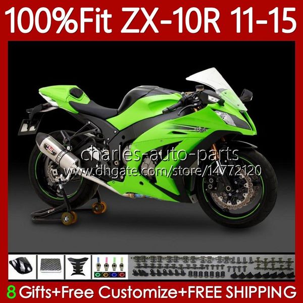 Fairiments d'injection pour Kawasaki Ninja ZX-10R ZX 10 R 1000 CC ZX10R 11 12 13 14 15 101NO.86 ZX 10R Green Black 1000CC ZX-1000 2011 2013 2013 2014 2015 ZX1000 C 11-15 Body OEM