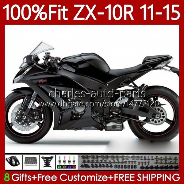 Carénings d'injection pour Kawasaki Ninja ZX-10R ZX 10 R 1000 CC ZX10R 11 12 13 14 15 101NO.89 ZX 10R 1000CC ZX-1000 2011 2011 2014 2014 2015 ZX1000 GLOSS BLACK C 11-15 CORPE OEM