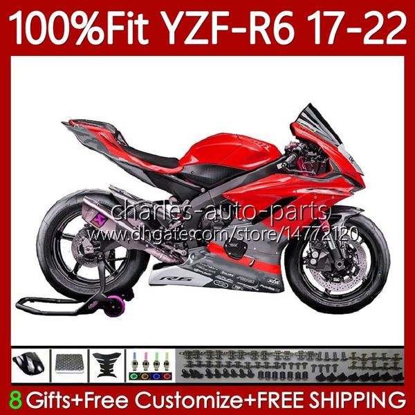 Carénages d'injection pour YAMAHA YZF600 YZF R6 R 6 600 CC YZFR6 17 18 19 2020 2021 2022 Corps 119No.208 Rouge clair YZF-R6 2017-2022 YZF-600 2017 2018 2019 20 21 22 Carrosserie OEM