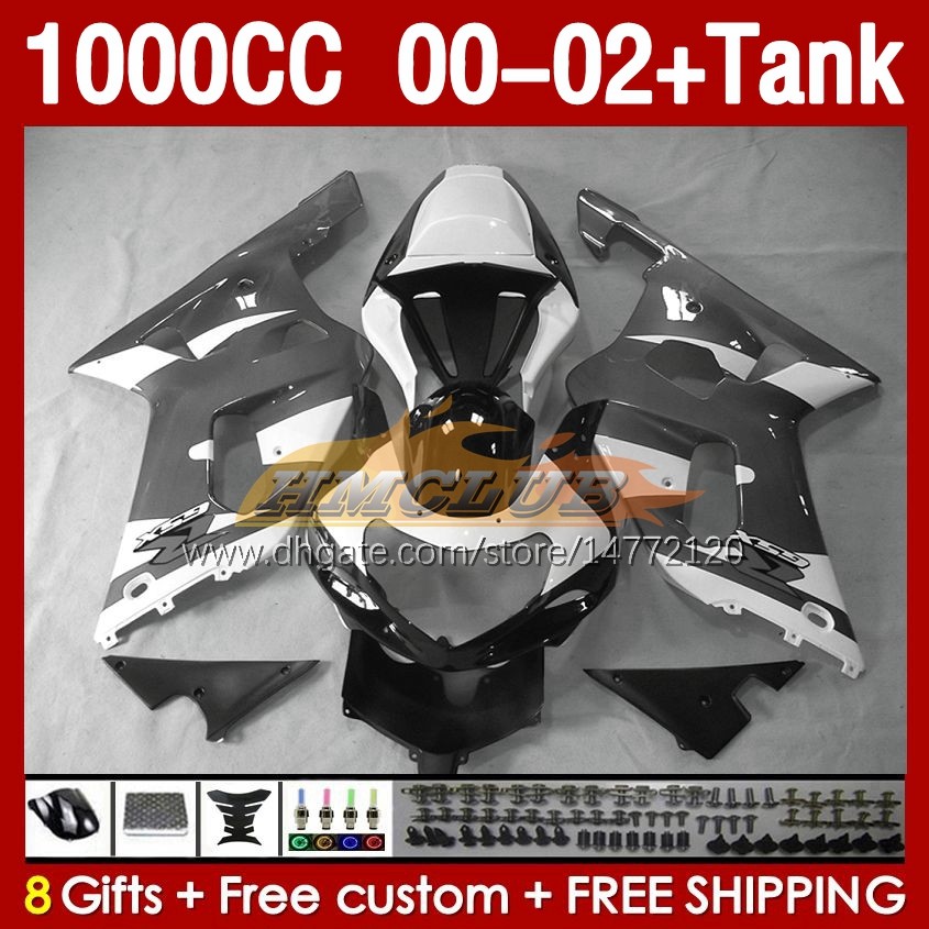 Injection Fairings &Tank For SUZUKI GSXR 1000 CC 1000CC K2 00-2002 Body 155No.128 GSX-R1000 GSXR-1000 GSXR1000 00 01 02 GSX R1000 2001 2002 2002 OEM Fairing grey glossy