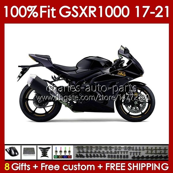 Cuerpo OEM completo de inyección negro plano para SUZUKI GSXR1000 K17 GSXR 1000 CC 2017 2018 2019 2020 2021 Carrocería 146No.64 1000CC GSX-R1000 17-21 GSXR-1000 17 18 19 20 21 Carenados