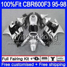 Inyección para HONDA CBR 600F3 CBR600RR CBR600F3 1995 1996 1997 1998 2MY55 plata negro CBR600 F3 FS CBR600FS CBR 600 F3 95 96 97 98 Carenado