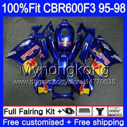 Inyección para HONDA CBR 600F3 CBR600RR CBR600F3 1995 1996 1997 1998 2MY52 CBR600 F3 FS CBR600FS Azul amarillo CBR 600 F3 95 96 97 98 Carenado