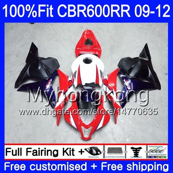 Injection Pour HONDA CBR 600RR CBR600 RR 2009 2010 2011 2012 282HM.43 CBR 600 RR 600F5 F5 CBR600RR noir mat rouge 09 10 11 12 Kit de carénages