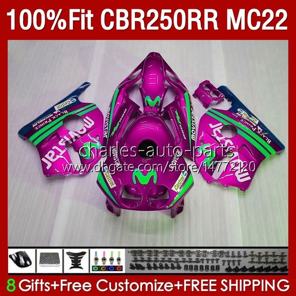 Inyección para HONDA MC22 CBR 250RR 250 RR CBR250 CC 90 91 92 93 94 95 96 97 98 99 131No.216 CBR250RR CBR 250CC 1990 1991 Movistar Pink 1992 1993 1996 1997 1998 19 99 carenados