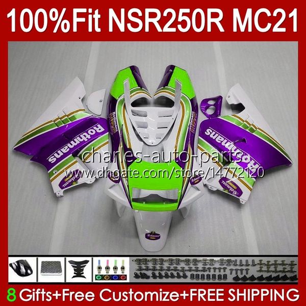 Injection Pour HONDA NSR 250R NSR250 NSR 250 R 90 91 1992 1993 103HC.131 violet blanc NSR250R MC21 PGM3 NSR250RR 1990 1991 92 93 Carénage OEM