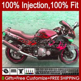 Injectie voor Kawasaki Ninja Rode vlammen Nieuw ZZR400 ZZR600 1993 1994 1995 1996 1997 1998 1999 07 84HC.171 ZZR 400 600 ZZR-400 2001 2002 2003 2004 2005 2006 2007 Valerijen