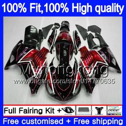 Injectie voor Kawasaki ZX 14R ZZR1400 2006 2007 2009 2009 2010 2011 Red Blak 223MY.48 ZZR-1400 ZX-14R ZX14R 06 07 08 09 10 11 Valerijen