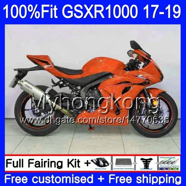 Injection Pour SUZUKI GSX-R1000 L7 L8 GSXR 1000 2017 2018 2019 331HM.AA GSX R1000 K17 GSXR-1000 GSXR1000 17 18 19 Kit de carénage orange brillant