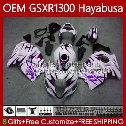 Inyección para SUZUKI GSX R1300 Hayabusa GSXR 1300 CC 14 15 16 17 18 19 Cuerpo 77No.284 GSXR-1300 1300CC Llamas moradas 08-19 GSXR1300 08 2008 2009 2010 2011 2012 2013 Carenado