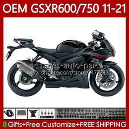 Inyección para Suzuki GSXR-750 GSXR 600 750 CC 600CC 11-21 CUERPO GLOSSY BLACK 121NO.52 750CC GSXR600 K11 GSXR750 2011 2012 2012 2015 2015 2016 2016 GSXR-600 17 18 19 20 21 Carreyo