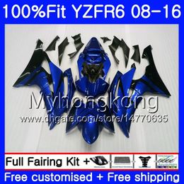 Injection pour YAMAHA YZF R6 YZF-600 bleu usine YZFR6 08 13 14 15 16 234HM.48 YZF 600 R 6 YZF600 YZF-R6 2008 2013 2014 2015 2016 Carénages