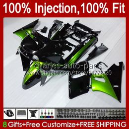 Injectie Groene Glanzende Verklei voor Kawasaki Ninja ZZR-400 ZZR-600 ZZR400 93 94 95 96 97 98 99 00 84HC.10 ZZR600 ZZR 600 400 2001 2002 2003 2004 2005 2006 2007 OEM-kit