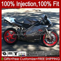 Kit de inyección para DUCATI Glossy Grey 748R 916R 996R 998R 42No.106 748 853 916 996 998 S R 1994 1995 1996 1997 1998 748S 853S 916S 996S 998S 1999 2000 20 01 2002 OEM carenado