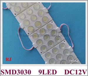 Module de lumière LED d'injection avec lentille DC12V SMD 3030 9led 5W 75mm x 60mm rétro-éclairage LED pour lettre de signe et boîtes d'éclairage