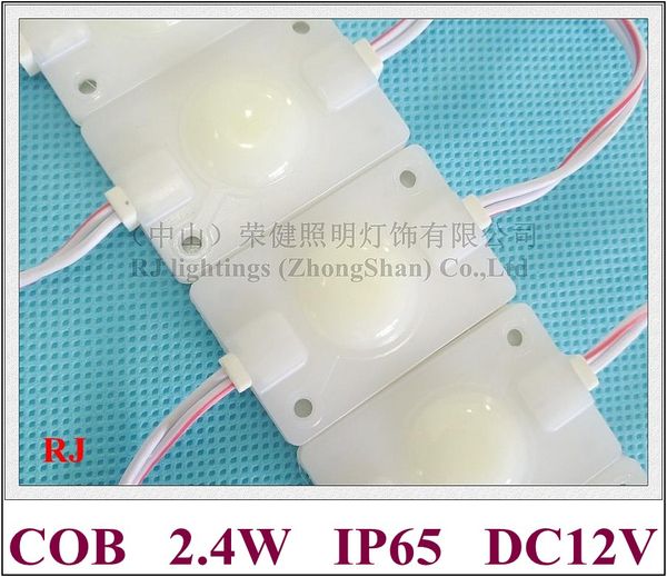Módulo de luz LED de inyección redondo con lente ancha placa PCB de aluminio DC12V 2,4 W COB IP65 resistente al agua 45mm * 30mm