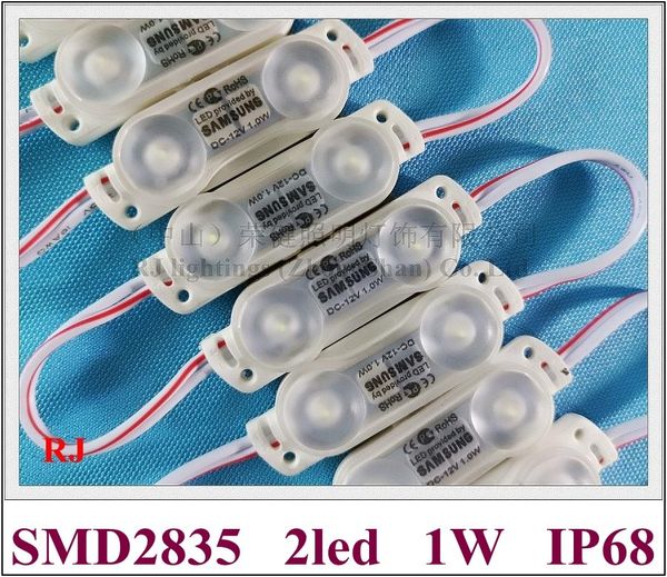 Module LED d'injection, joint ultrasonique IP68 DC12V SMD2835 2LED 1W 120lm PCB Double face super qualité 53mm X 16mm super lumineux