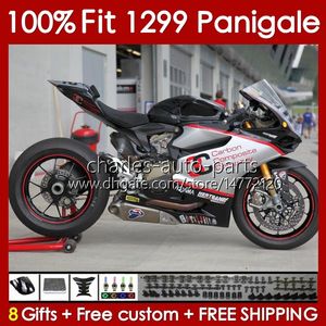 Injection mold Body For DUCATI Panigale 959R 1299R 959S 1299S 2015-2018 Bodywork 140No.105 959 1299 S R 2015 2016 2017 2018 959-1299 15 16 17 18 OEM Fairing silvery black