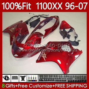 Cuerpo de molde de inyección para HONDA Blackbird CBR 1100 CBR1100 XX Stock red CC 1100XX 96-07 114No.56 CBR1100XX 96 97 98 99 00 01 1100CC 2002 2003 2004 2005 2006 2007 Carenado