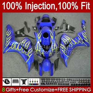 Corps de moulage par injection pour HONDA CBR 1000 RR CC 1000RR Flammes jaunes 1000CC 06-07 Carrosserie 59No.49 100% Fit CBR1000 RR CBR1000RR 06 07 CBR1000-RR 2006 2007 Kit de carénage OEM