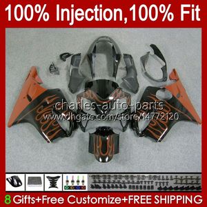 Corps de moule d'injection pour HONDA CBR 600 F4 FS CC 600F4 600FS 99-00 Carrosserie 54No.185 CBR600F4 CBR600FS Flammes Orange 1999 2000 CBR600 F4 600CC 99 00 100% Fit OEM Carénages